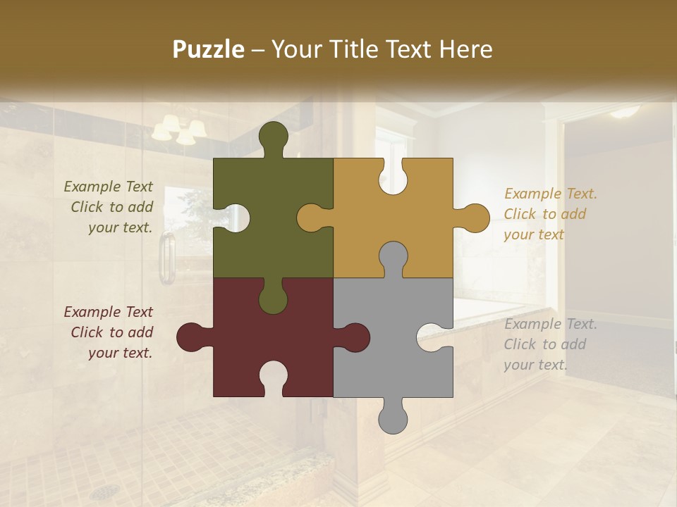 A Large Bathroom With A Walk In Shower PowerPoint Template