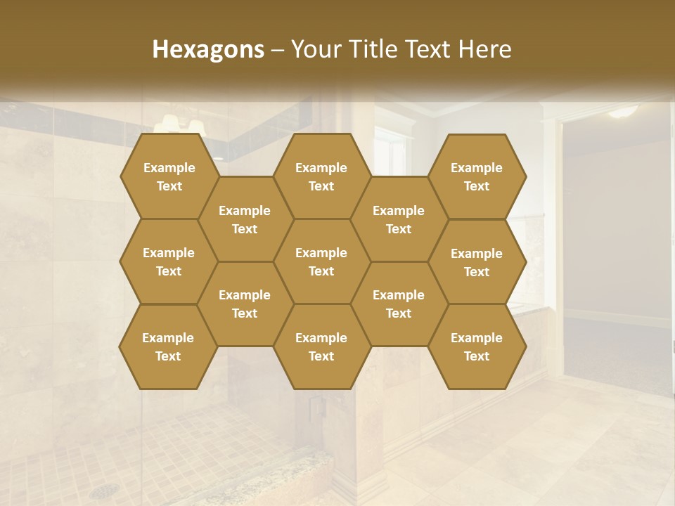 A Large Bathroom With A Walk In Shower PowerPoint Template