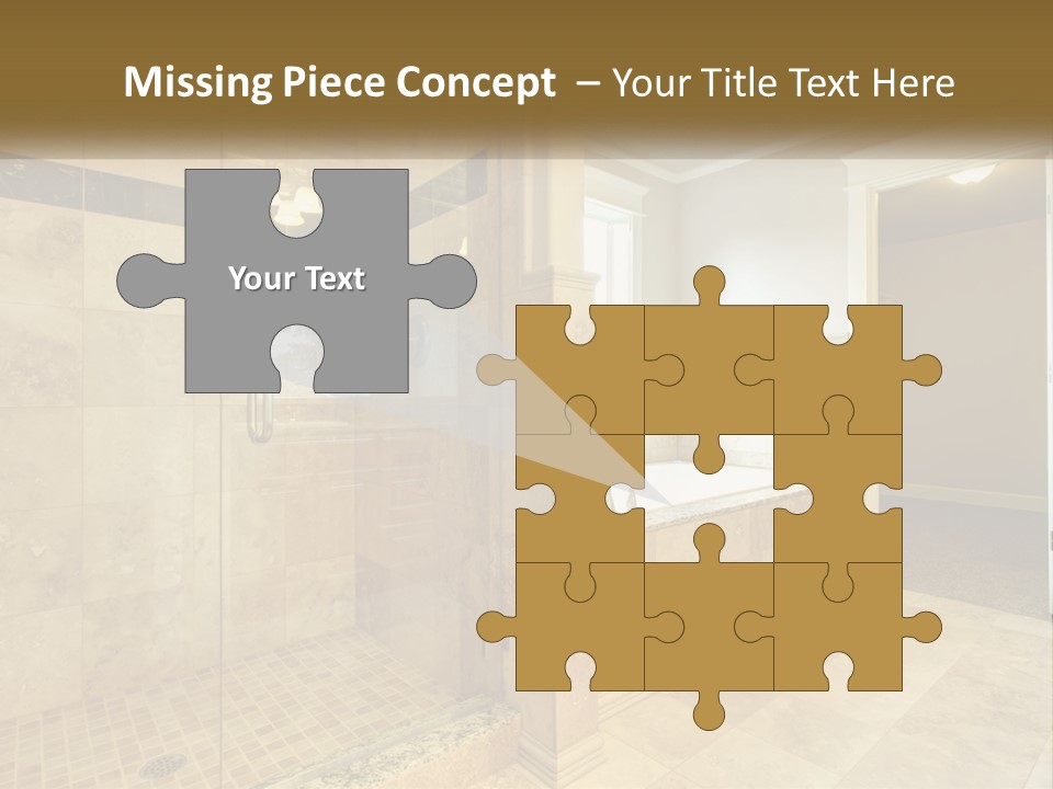 A Large Bathroom With A Walk In Shower PowerPoint Template