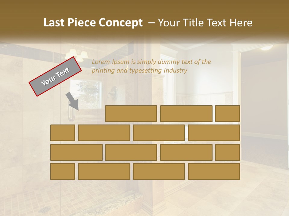 A Large Bathroom With A Walk In Shower PowerPoint Template