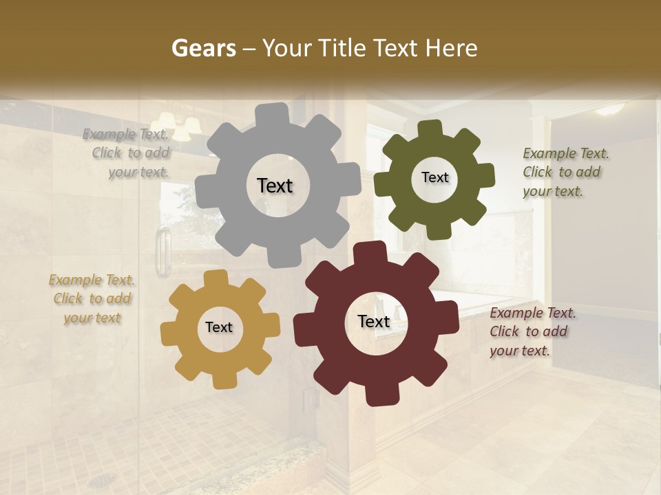 A Large Bathroom With A Walk In Shower PowerPoint Template