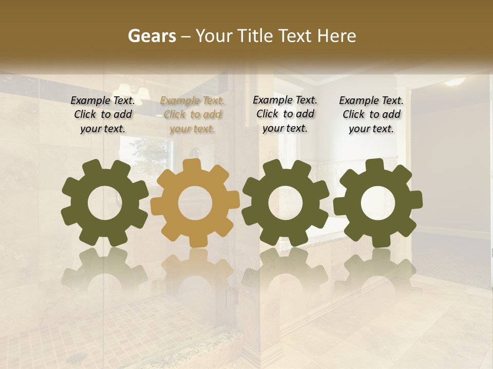 A Large Bathroom With A Walk In Shower PowerPoint Template