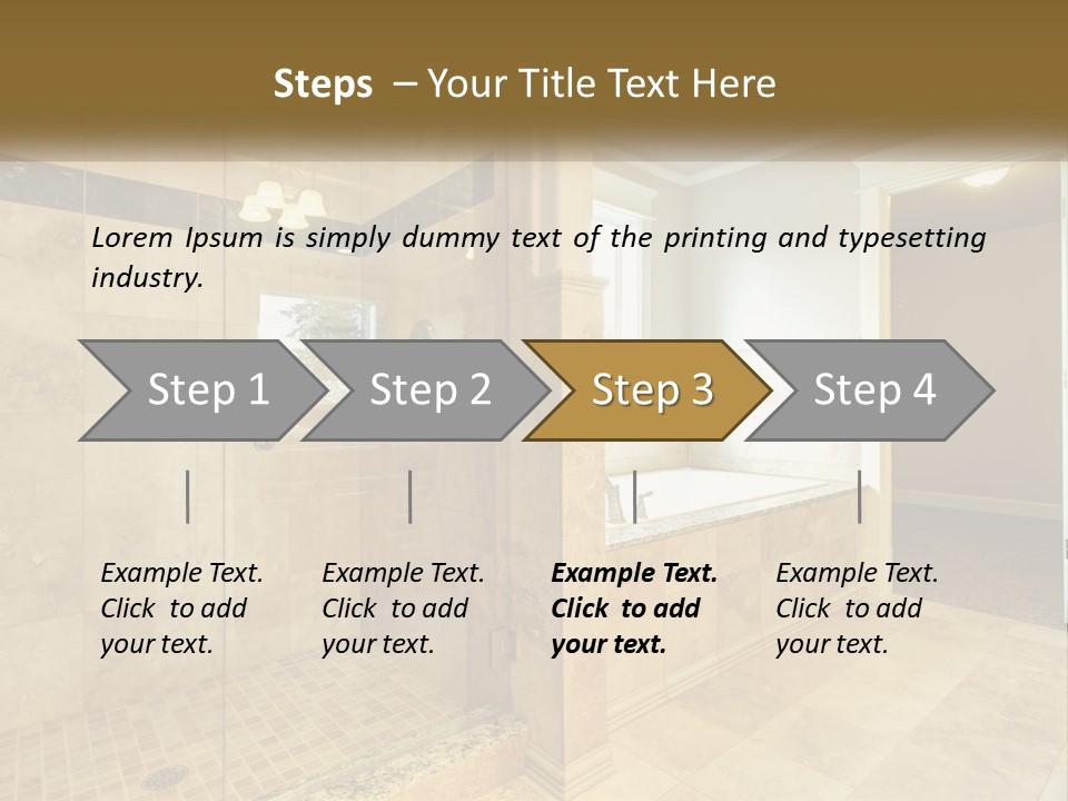 A Large Bathroom With A Walk In Shower PowerPoint Template