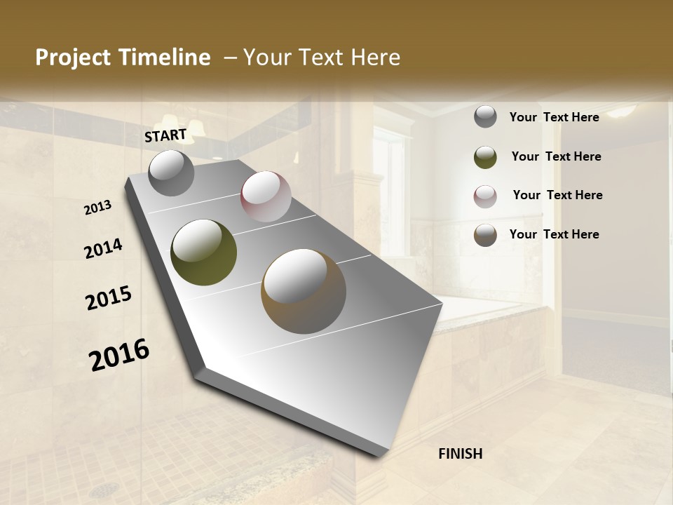 A Large Bathroom With A Walk In Shower PowerPoint Template