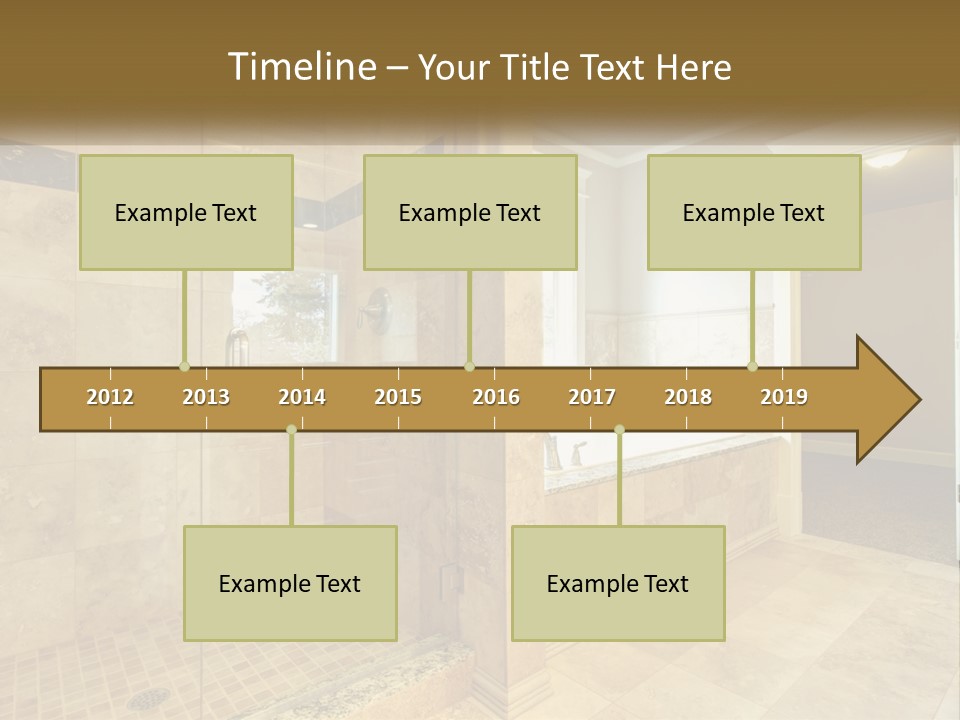 A Large Bathroom With A Walk In Shower PowerPoint Template