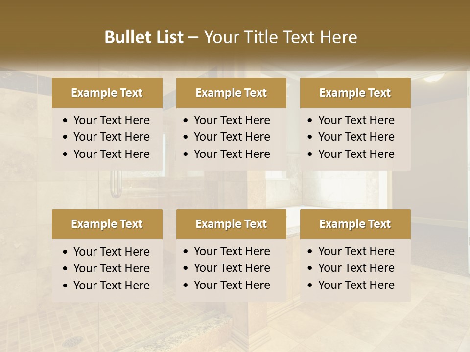 A Large Bathroom With A Walk In Shower PowerPoint Template