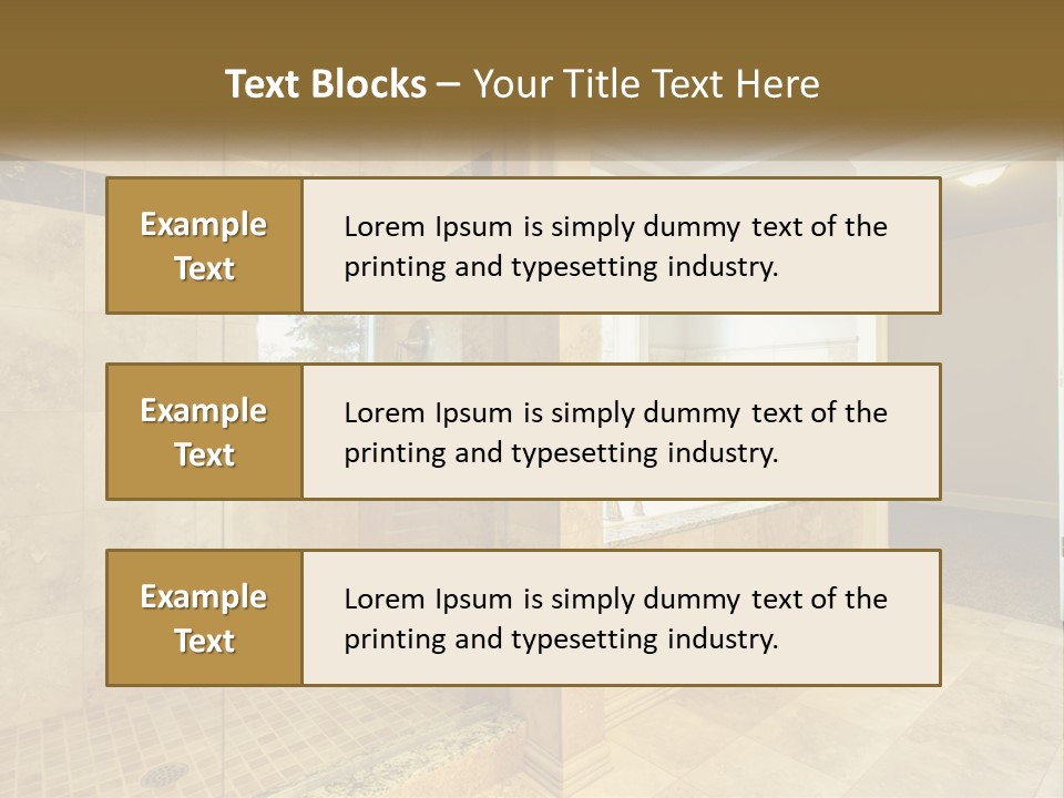 A Large Bathroom With A Walk In Shower PowerPoint Template