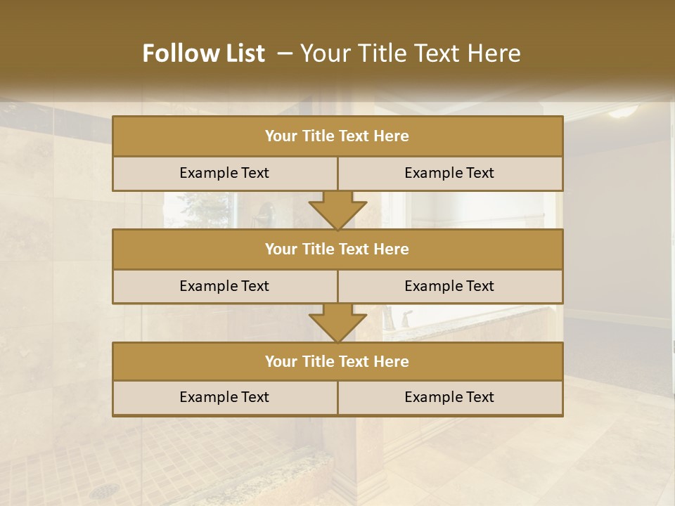 A Large Bathroom With A Walk In Shower PowerPoint Template