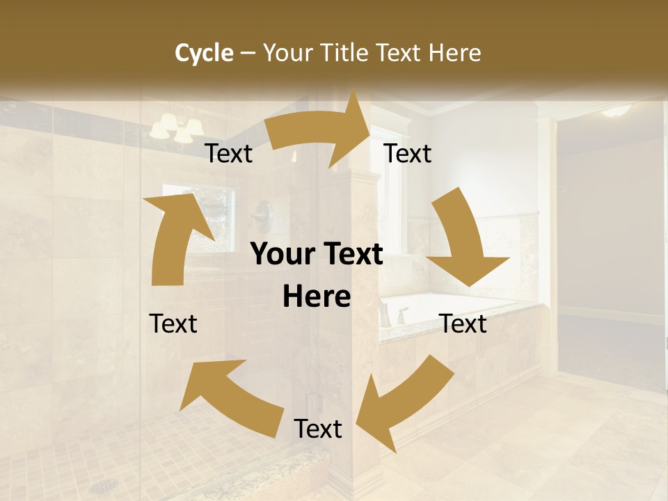 A Large Bathroom With A Walk In Shower PowerPoint Template