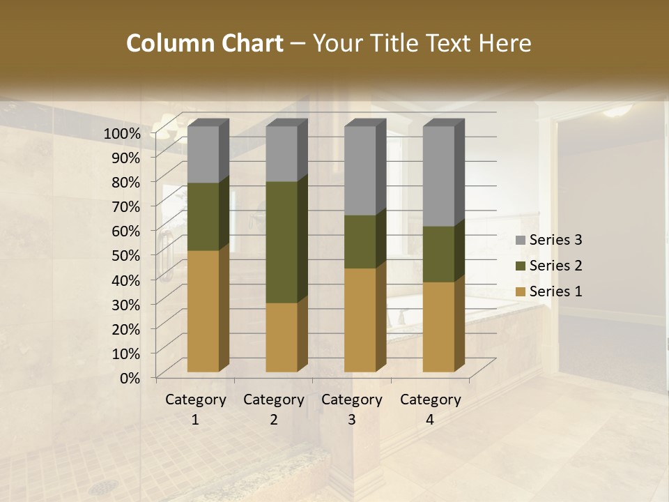 A Large Bathroom With A Walk In Shower PowerPoint Template