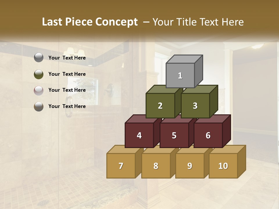 A Large Bathroom With A Walk In Shower PowerPoint Template