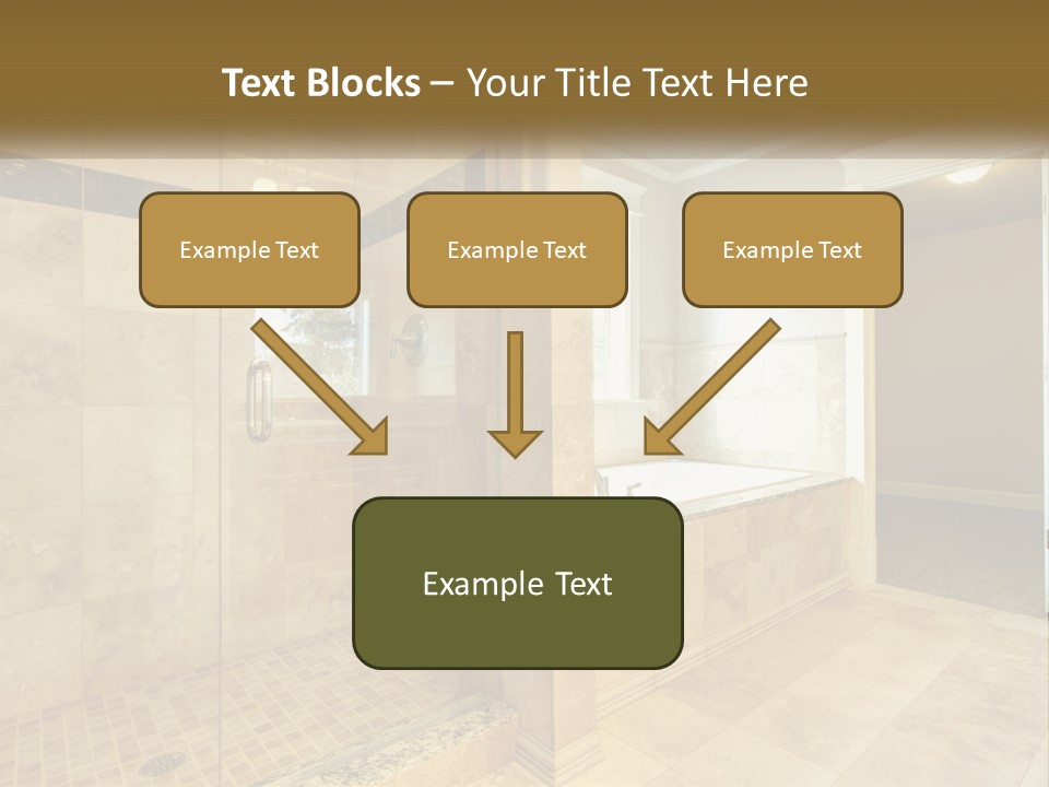 A Large Bathroom With A Walk In Shower PowerPoint Template