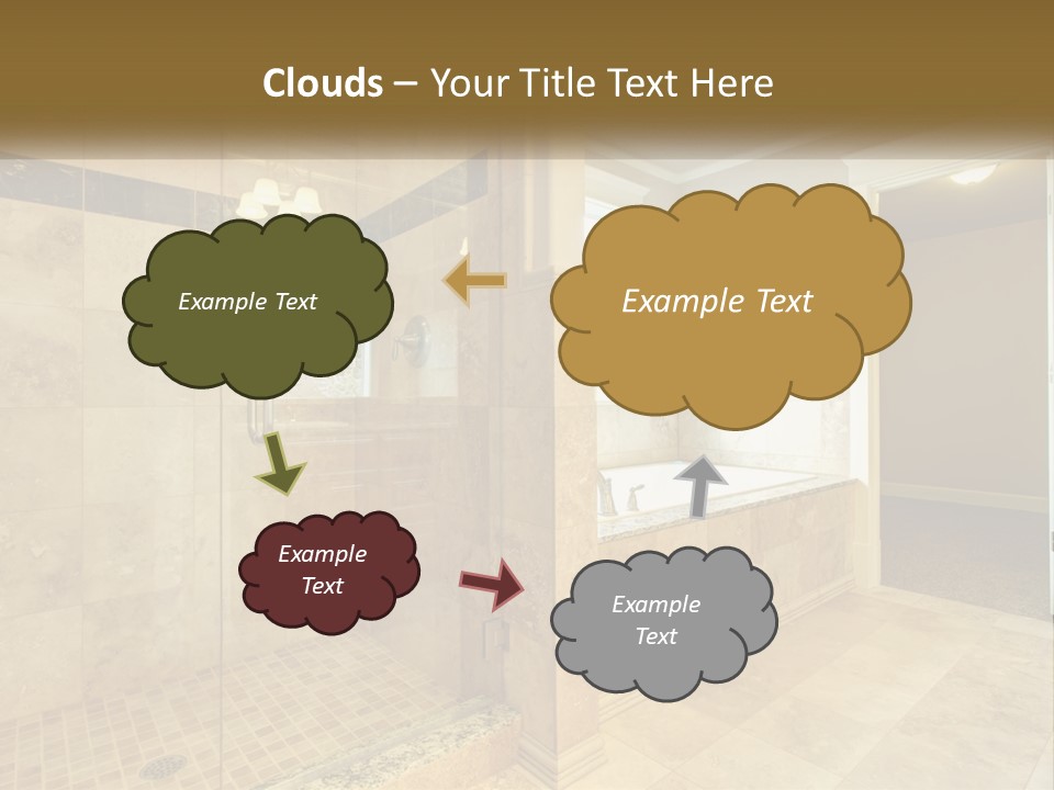 A Large Bathroom With A Walk In Shower PowerPoint Template