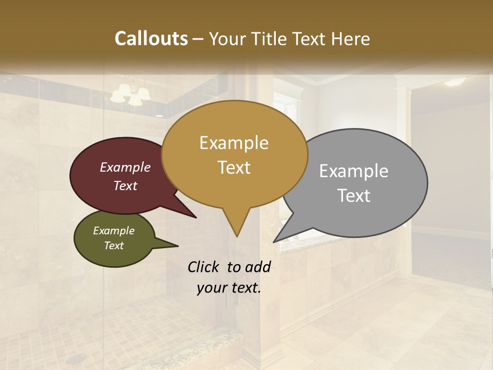 A Large Bathroom With A Walk In Shower PowerPoint Template