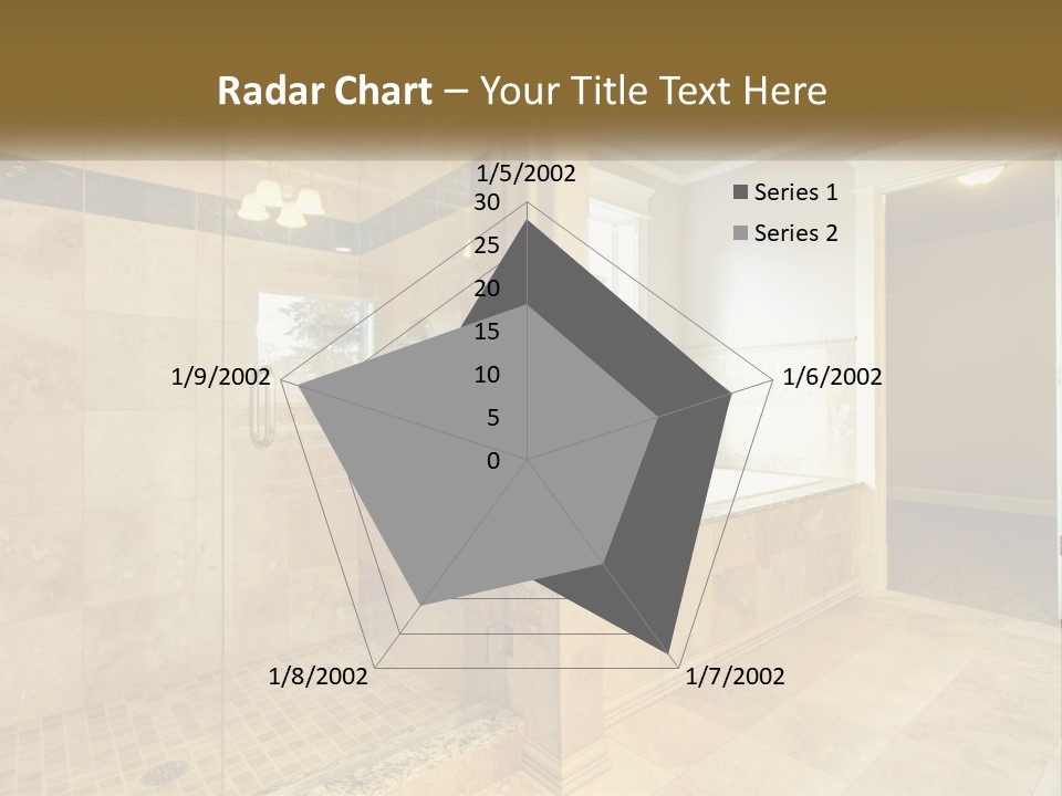 A Large Bathroom With A Walk In Shower PowerPoint Template