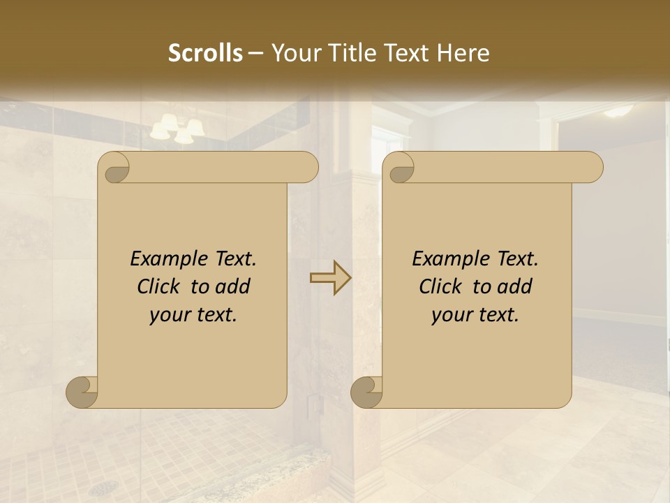 A Large Bathroom With A Walk In Shower PowerPoint Template