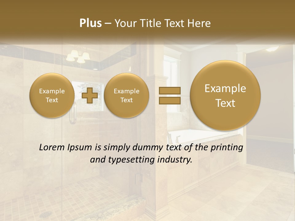 A Large Bathroom With A Walk In Shower PowerPoint Template