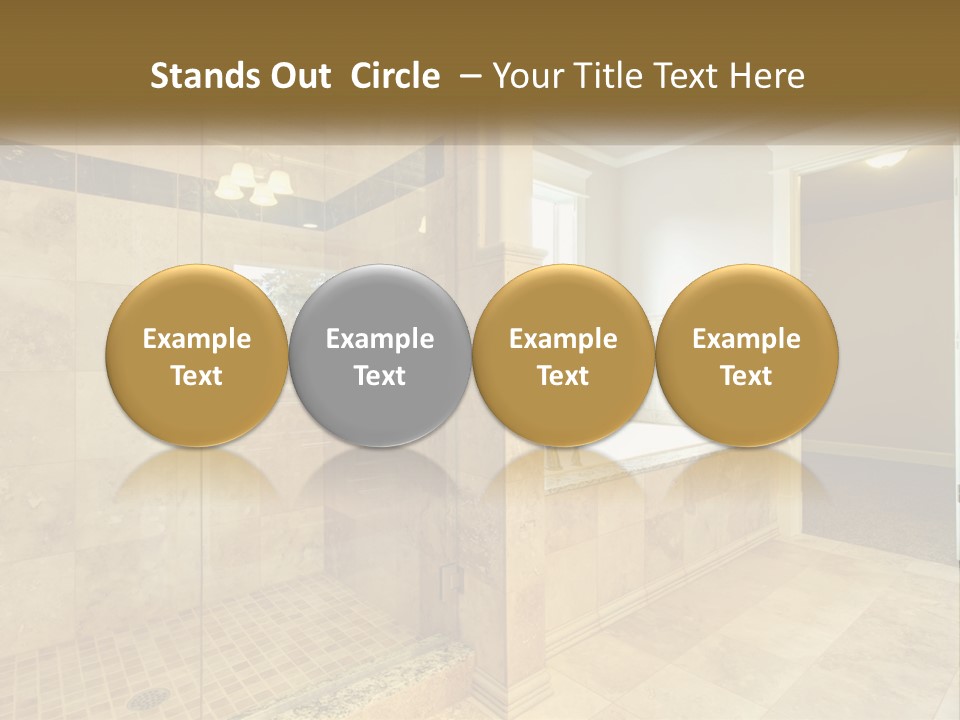 A Large Bathroom With A Walk In Shower PowerPoint Template