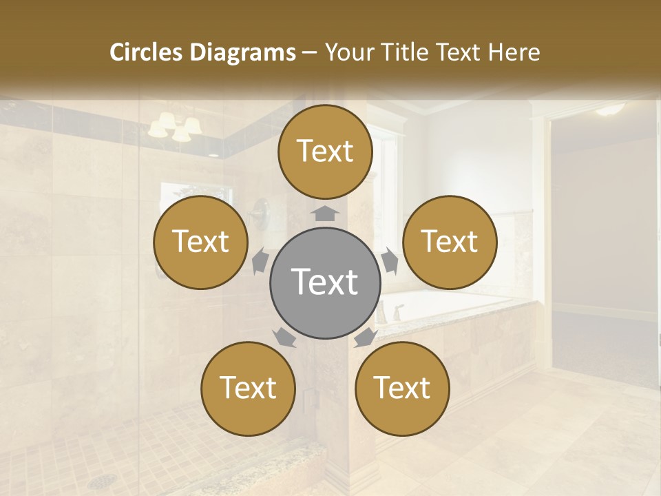 A Large Bathroom With A Walk In Shower PowerPoint Template