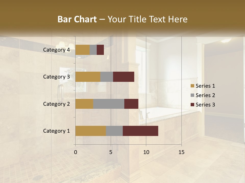 A Large Bathroom With A Walk In Shower PowerPoint Template