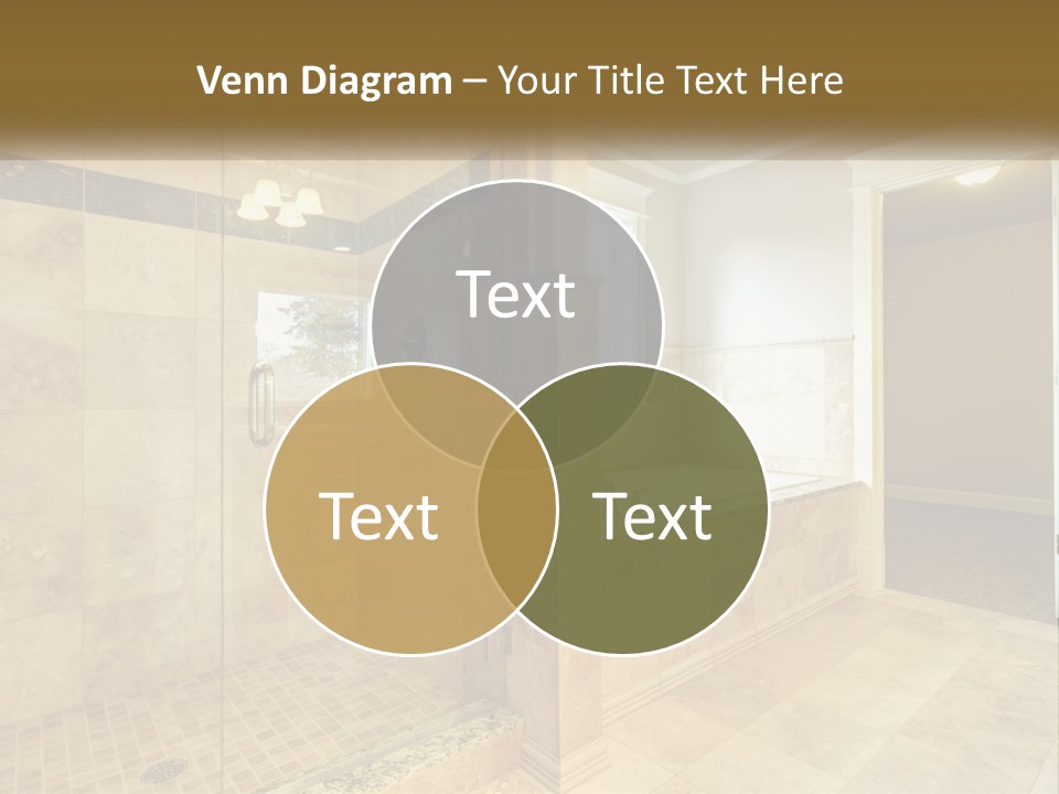 A Large Bathroom With A Walk In Shower PowerPoint Template