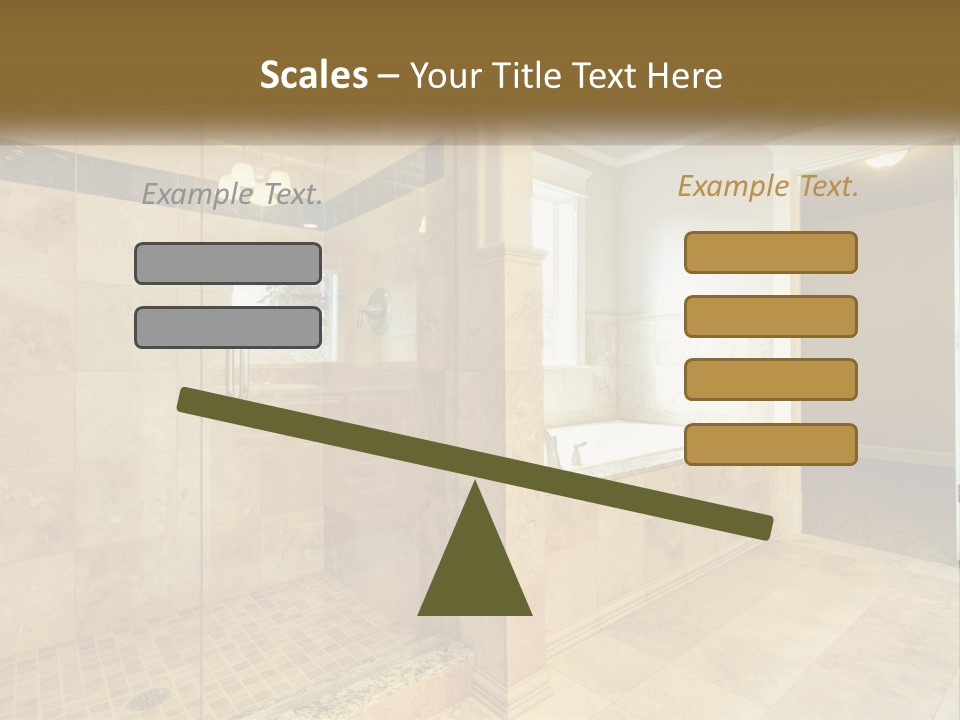 A Large Bathroom With A Walk In Shower PowerPoint Template