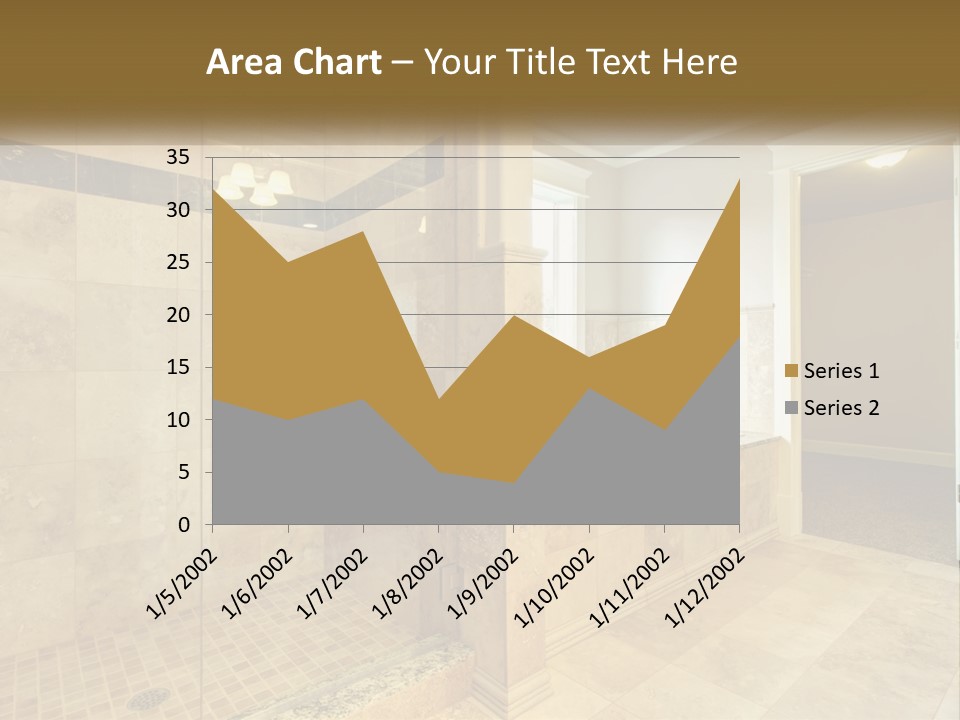 A Large Bathroom With A Walk In Shower PowerPoint Template