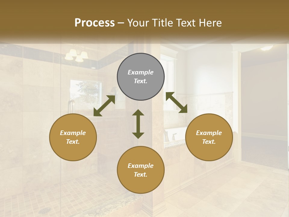 A Large Bathroom With A Walk In Shower PowerPoint Template