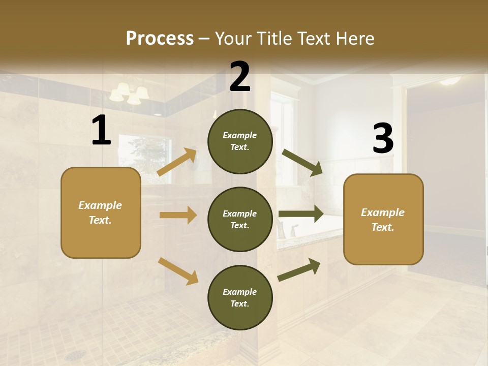 A Large Bathroom With A Walk In Shower PowerPoint Template