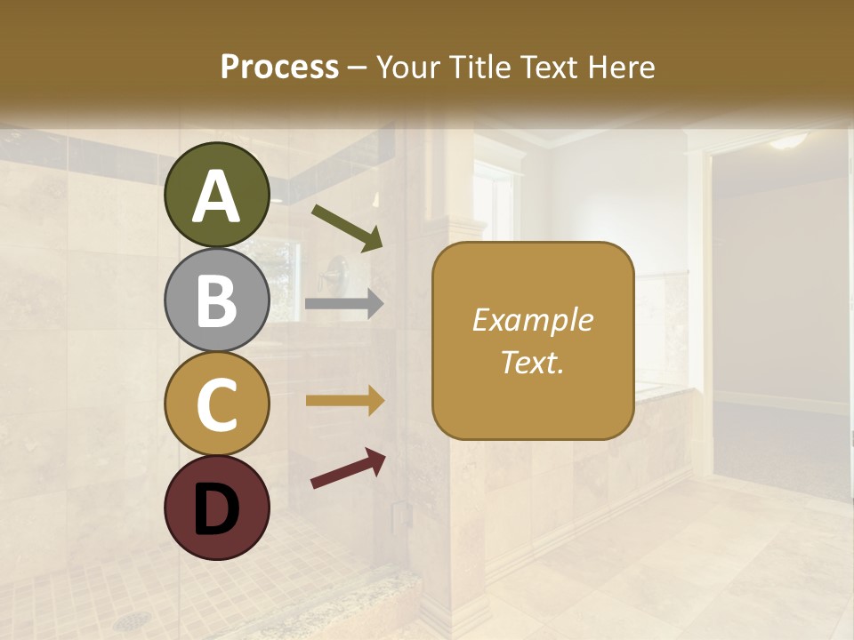 A Large Bathroom With A Walk In Shower PowerPoint Template