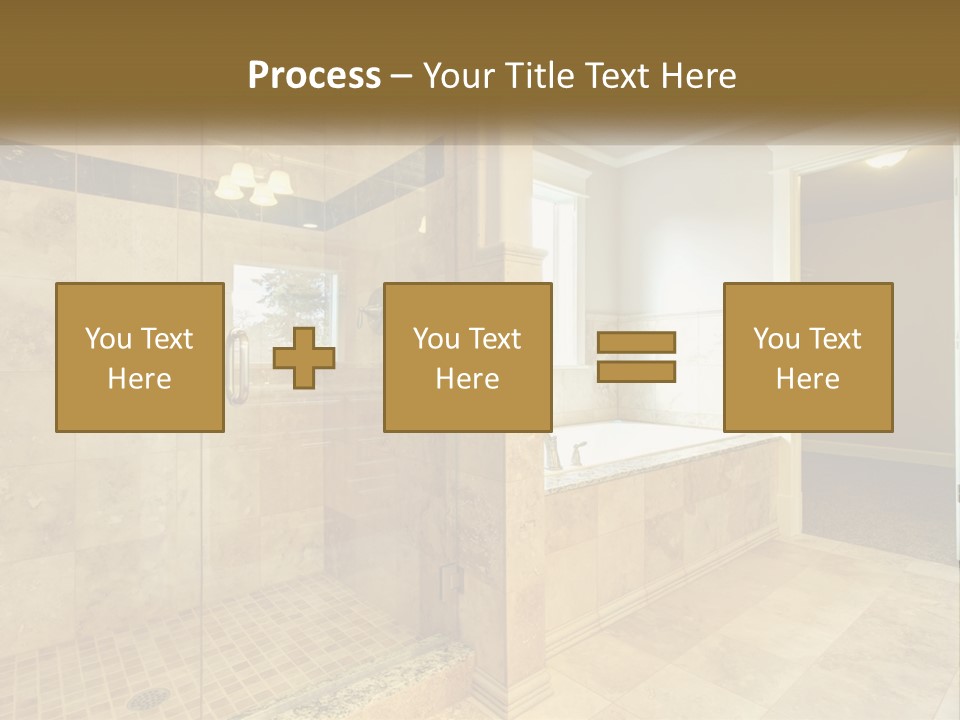 A Large Bathroom With A Walk In Shower PowerPoint Template