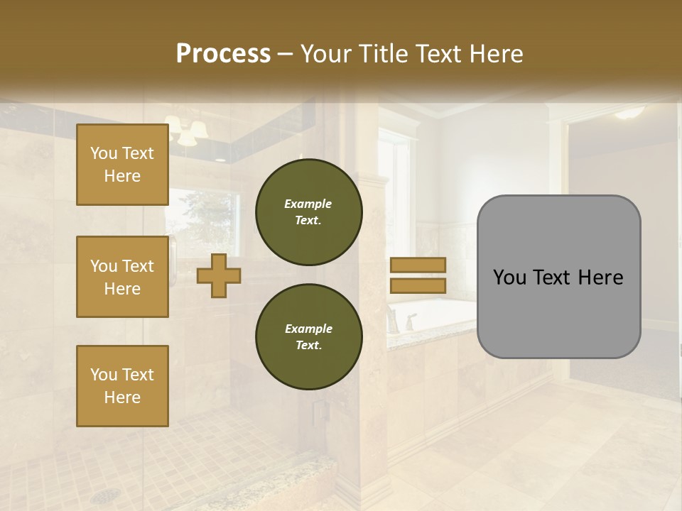 A Large Bathroom With A Walk In Shower PowerPoint Template