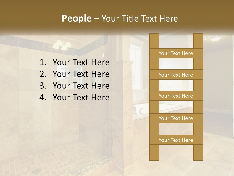 A Large Bathroom With A Walk In Shower PowerPoint Template