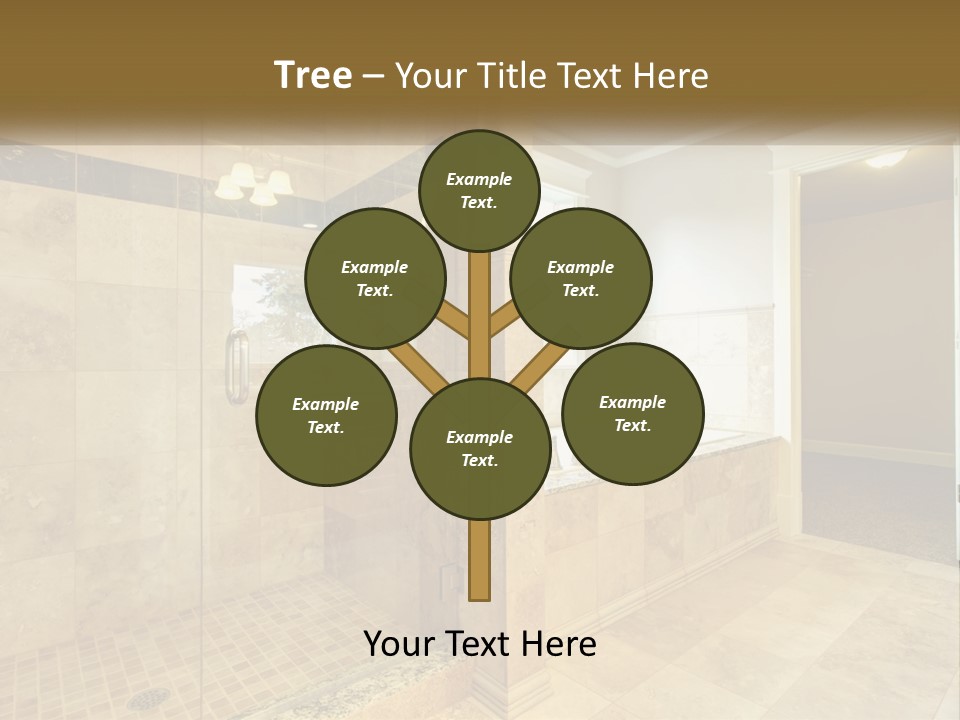 A Large Bathroom With A Walk In Shower PowerPoint Template