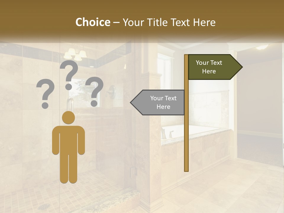 A Large Bathroom With A Walk In Shower PowerPoint Template