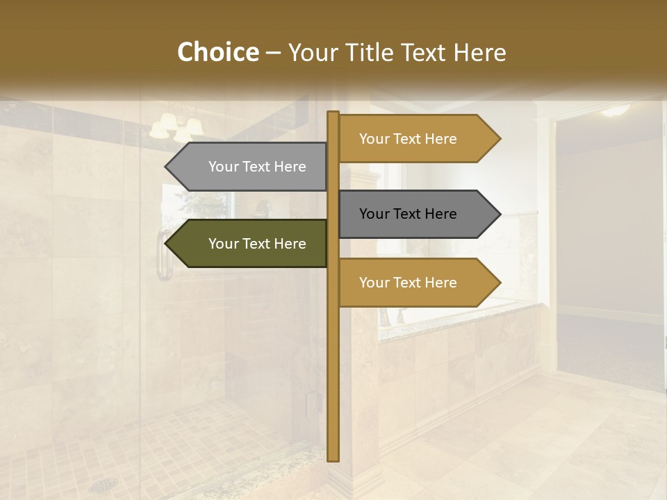 A Large Bathroom With A Walk In Shower PowerPoint Template
