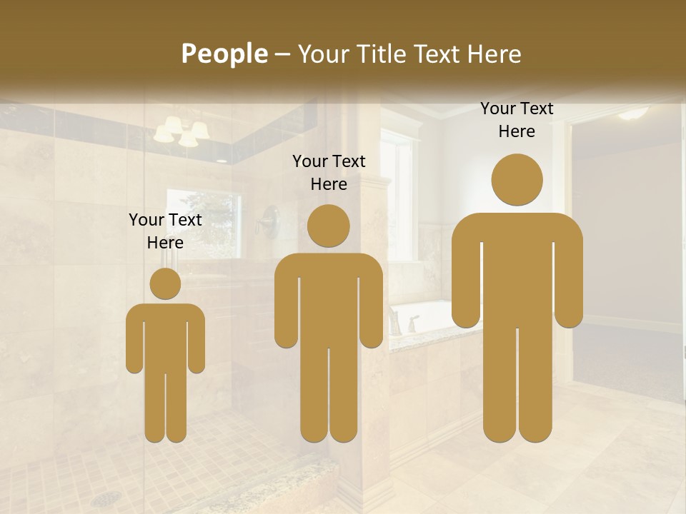 A Large Bathroom With A Walk In Shower PowerPoint Template