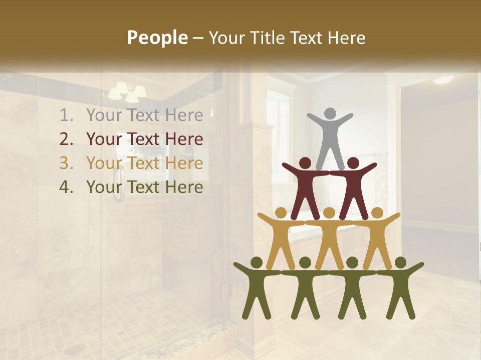 A Large Bathroom With A Walk In Shower PowerPoint Template