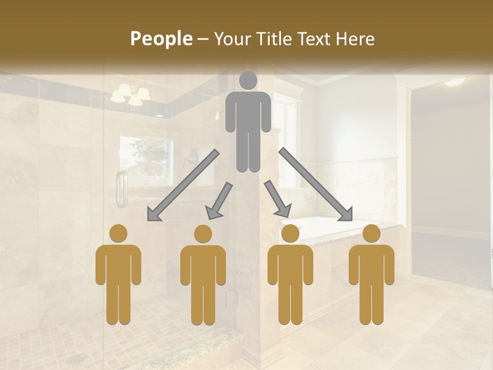 A Large Bathroom With A Walk In Shower PowerPoint Template