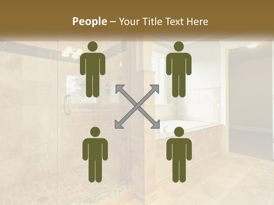 A Large Bathroom With A Walk In Shower PowerPoint Template