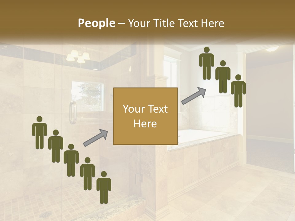 A Large Bathroom With A Walk In Shower PowerPoint Template