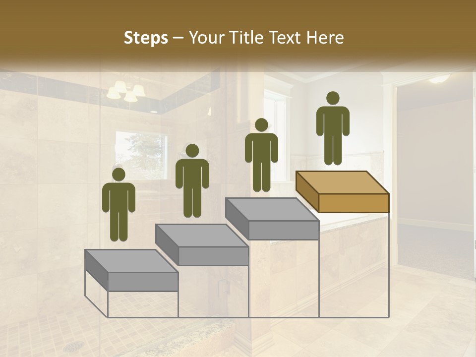 A Large Bathroom With A Walk In Shower PowerPoint Template