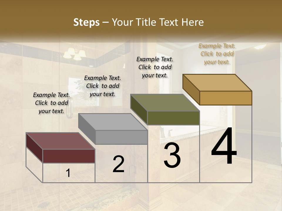 A Large Bathroom With A Walk In Shower PowerPoint Template