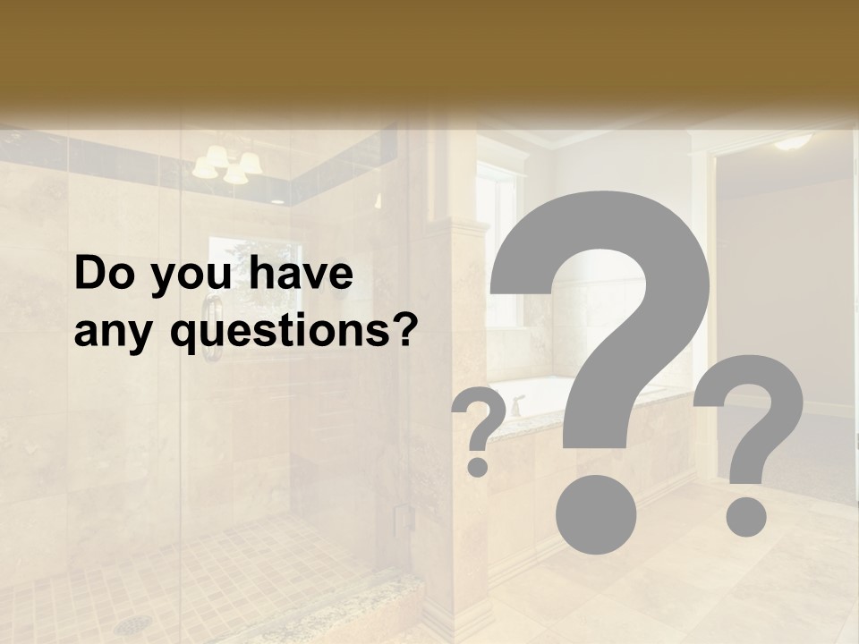 A Large Bathroom With A Walk In Shower PowerPoint Template