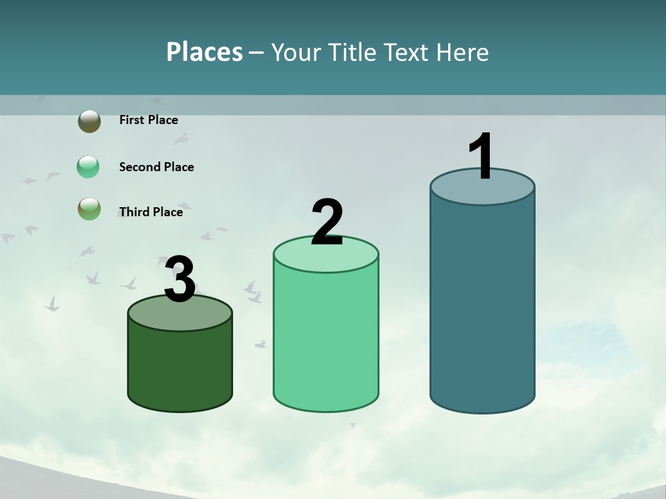 A Group Of Birds Flying In The Sky PowerPoint Template
