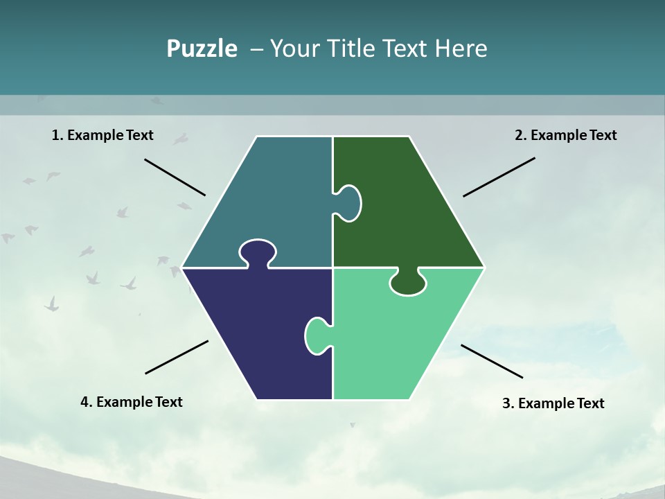 A Group Of Birds Flying In The Sky PowerPoint Template