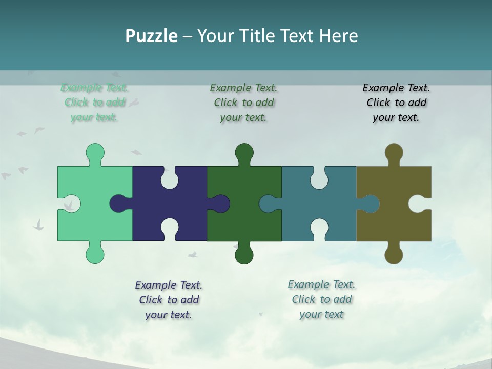 A Group Of Birds Flying In The Sky PowerPoint Template