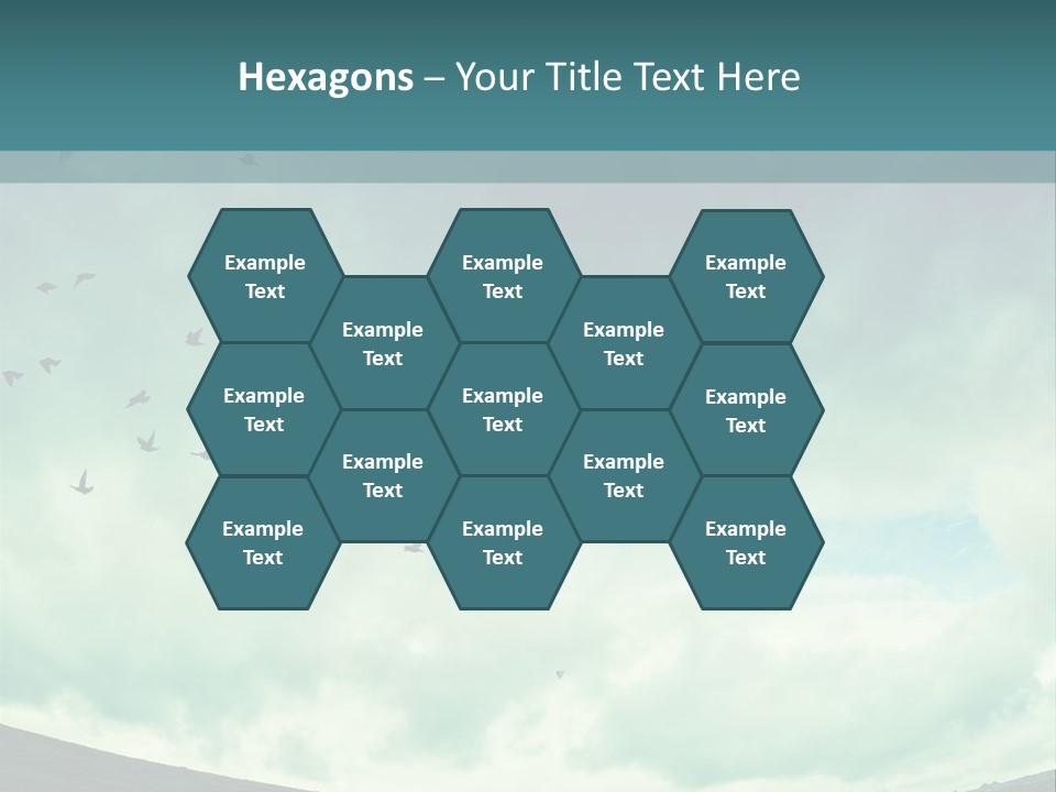 A Group Of Birds Flying In The Sky PowerPoint Template