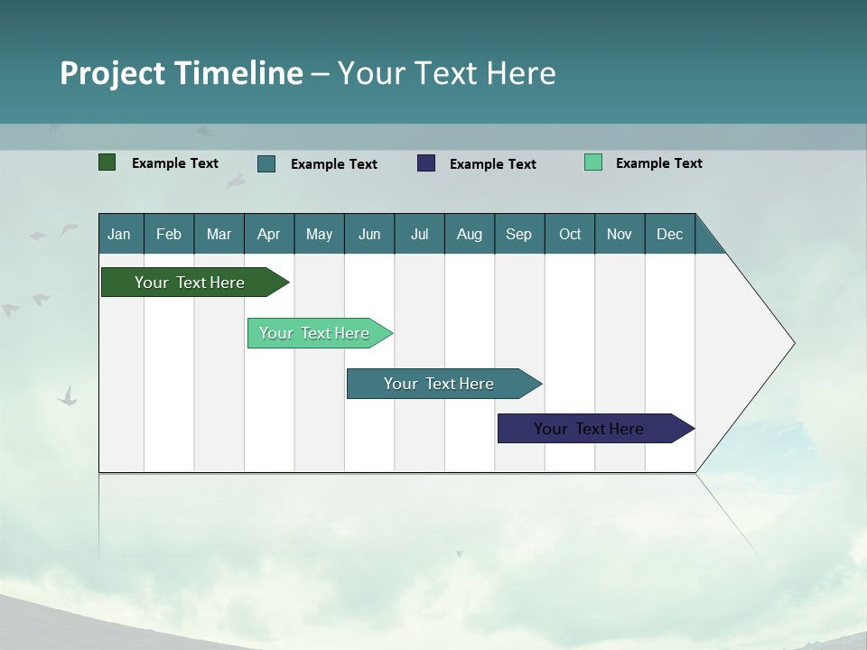 A Group Of Birds Flying In The Sky PowerPoint Template