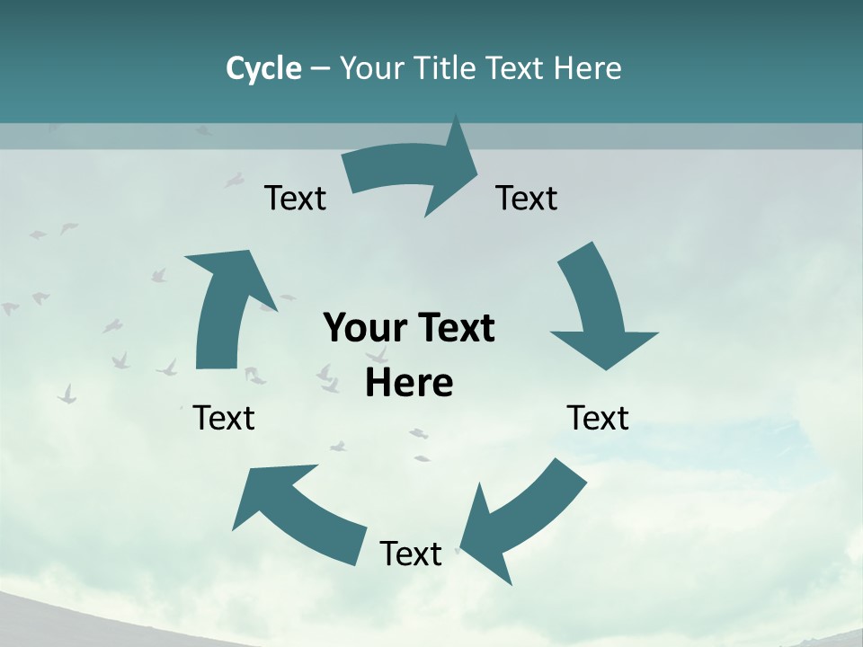 A Group Of Birds Flying In The Sky PowerPoint Template